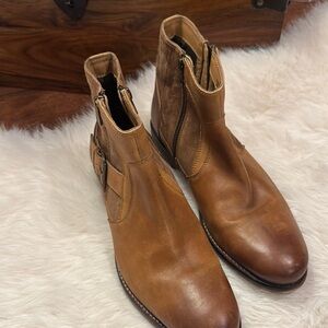 Testosterone Brown Leather Men’s Boots With Side Zipper Size EU42 pre-owned.